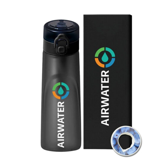 AirWater - Scented Flavour Water Bottle Tritan BPA Free Black & 1 Pod Deal